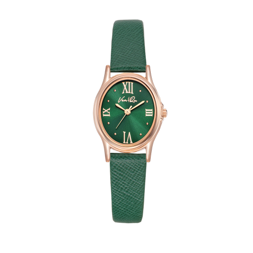 벤앤쿠 Gem-Rosegold Emerald (Green Saffiano leather)